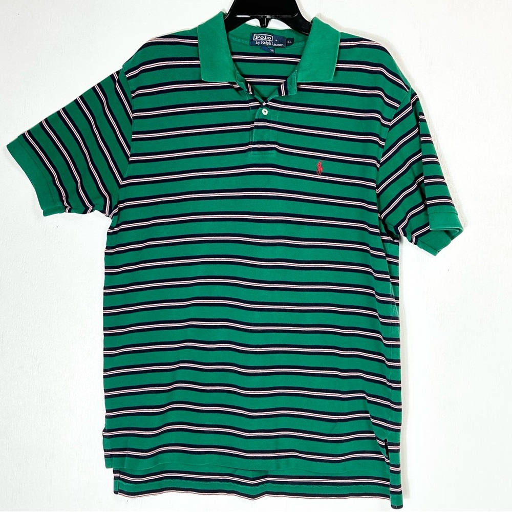 Polo Ralph Lauren | green multicolored striped polo shirt short sleeve red blue